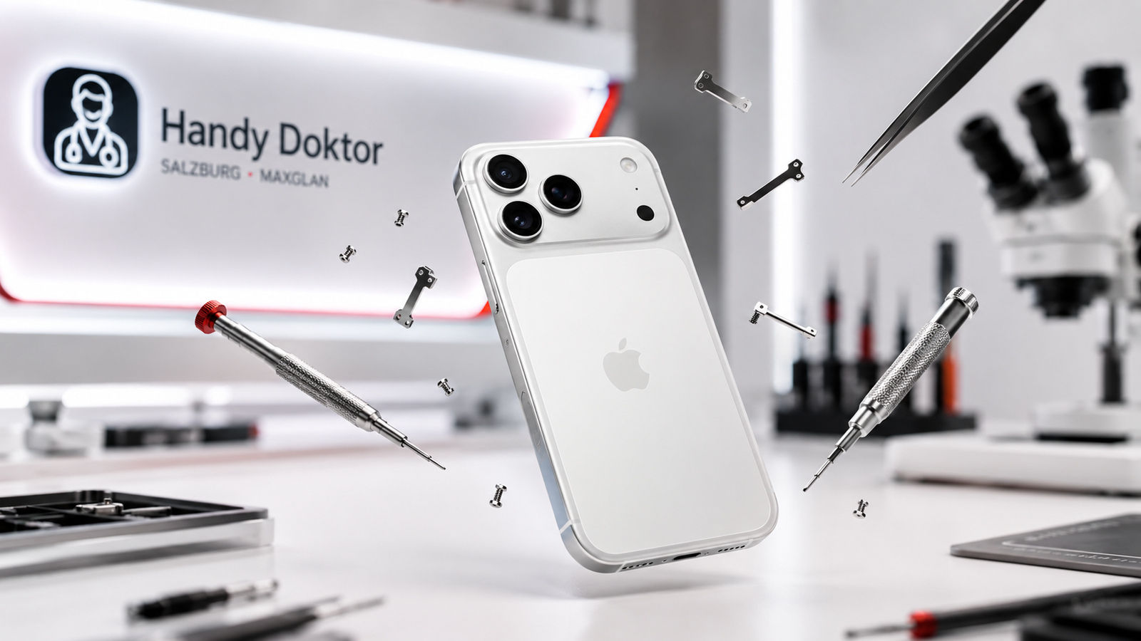 Handy Reparatur Salzburg – Techniker repariert Smartphone in der Werkstatt